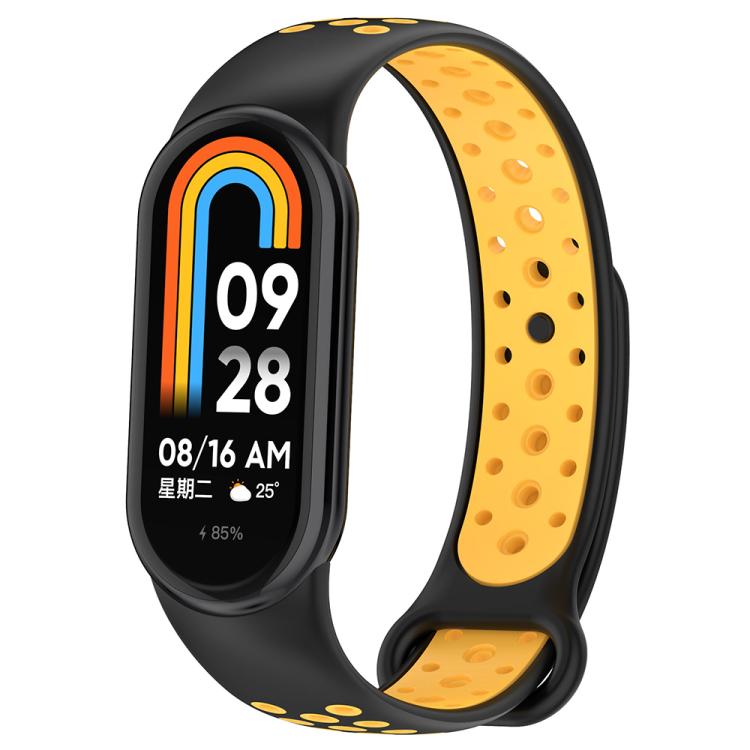 xDfind Reverse Buckle Two Color Silicone Sports Watch Band, For Xiaomi Smart Band 10 / 9 / 8