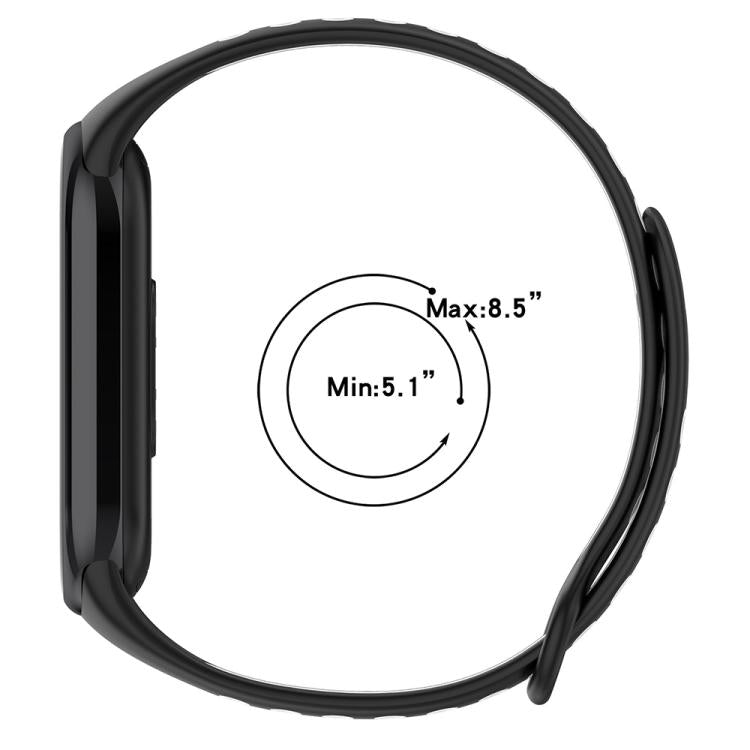 xDfind Reverse Buckle Two Color Silicone Sports Watch Band, For Xiaomi Smart Band 10 / 9 / 8