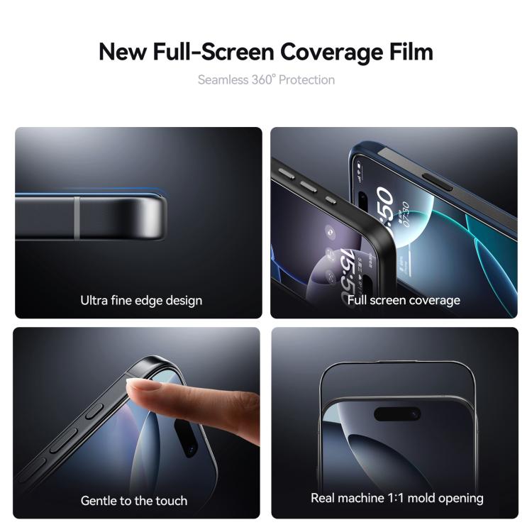 JOYROOM Knight Series 2.5D Full Screen HD Hard Anti-Scratch Tempered Glass Film, For iPhone 17 Pro Max, For iPhone 17 Pro, For iPhone 17, For iPhone Air, For iPhone 16 Pro Max, For iPhone 16 Pro, For iPhone 16 Plus, For iPhone 16