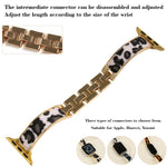 Leopard Print Bracelet Alloy Watch Band, For Apple Watch 46mm / 49mm / 45mm / 44mm, For Apple Watch 42mm / 41mm / 40mm / 38mm