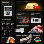 ONE-NETBOOK Sugar 1 Dual Screen Handheld Game Console, Android 14 Snapdragon G3 Gen3, 16GB+512GB