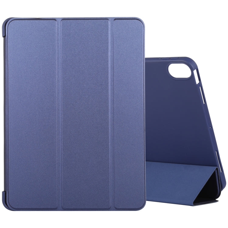 Silicone 3-Folding Full Coverage Leather Case, For iPad Air 2022 / 2020 10.9