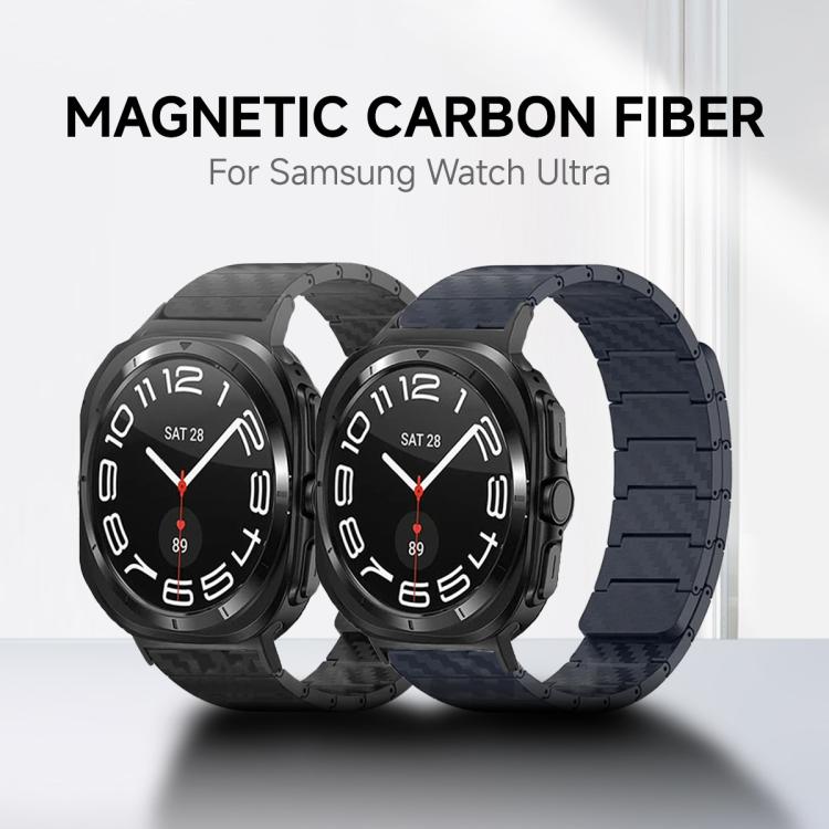 Carbon Fiber Magnetic Loop Watch Band, For Samsung Galaxy Watch Ultra 47mm / Ultra 2025, For Samsung Galaxy Watch8 / Watch8 Classic