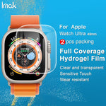 2pcs imak Curved Full Screen Hydrogel Film Protector, For Apple Watch Ultra 1/2/3 49mm