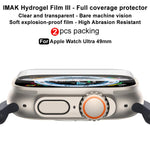 2pcs imak Curved Full Screen Hydrogel Film Protector, For Apple Watch Ultra 1/2/3 49mm