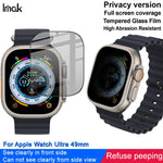 imak HD Full Screen Privacy Tempered Glass Protective Film, For Apple Watch Ultra 1/2/3 49mm