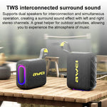 AWEI KA20 Portable TWS / TF Bluetooth 5.3 Speaker with RGB Light