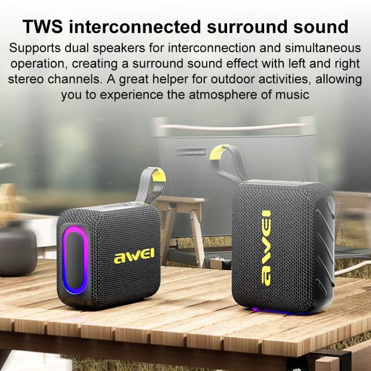 AWEI KA20 Portable TWS / TF Bluetooth 5.3 Speaker with RGB Light