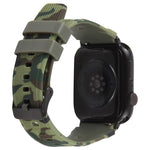xDfind Black Connector Camouflage Print Silicone Watch Band, For Apple Watch 42 / 44 / 45 / 46 / 49mm, For Apple Watch 38 / 40 / 41 / S10 42mm