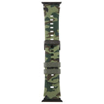 xDfind Black Connector Camouflage Print Silicone Watch Band, For Apple Watch 42 / 44 / 45 / 46 / 49mm, For Apple Watch 38 / 40 / 41 / S10 42mm