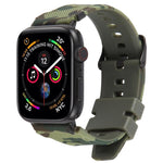 xDfind Black Connector Camouflage Print Silicone Watch Band, For Apple Watch 42 / 44 / 45 / 46 / 49mm, For Apple Watch 38 / 40 / 41 / S10 42mm