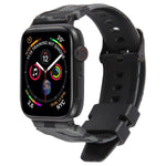 xDfind Black Connector Camouflage Print Silicone Watch Band, For Apple Watch 42 / 44 / 45 / 46 / 49mm, For Apple Watch 38 / 40 / 41 / S10 42mm