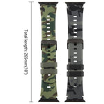 xDfind Black Connector Camouflage Print Silicone Watch Band, For Apple Watch 42 / 44 / 45 / 46 / 49mm, For Apple Watch 38 / 40 / 41 / S10 42mm