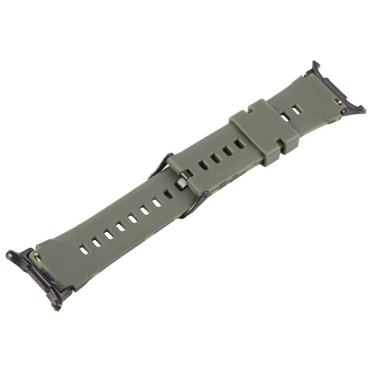 xDfind Black Connector Camouflage Print Silicone Watch Band, For Samsung Galaxy Watch Ultra / Ultra 2025, For Samsung Galaxy Watch8 / Watch8 Classic