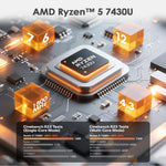 GXMO T160 16 inch Windows 11 Laptop, 16GB+512GB, AMD Ryzen 5 7430U Hexa Core Processor, EU Plug, US Plug, UK Plug, AU Plug