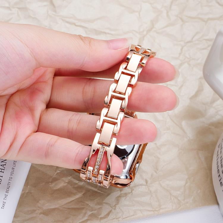 xDfind Flowing Swirls Diamond Metal Watch Band, For Apple Watch 42 / 44 / 45 / 46 / 49mm, For Apple Watch 38 / 40 / 41 / S11 42mm
