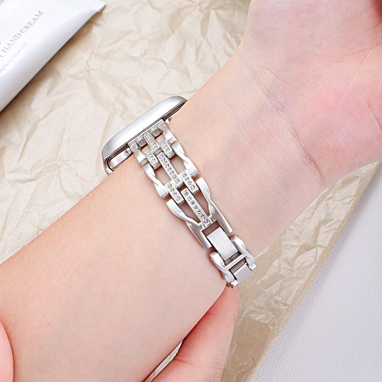 xDfind Flowing Swirls Diamond Metal Watch Band, For Apple Watch 42 / 44 / 45 / 46 / 49mm, For Apple Watch 38 / 40 / 41 / S11 42mm