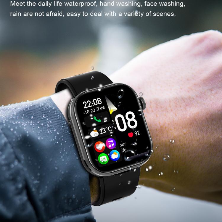 T99 2.02 inch Square Screen 2 in 1 Bluetooth Earphone IP67 Waterproof Smart Watch, Supports Blood Oxygen Monitoring