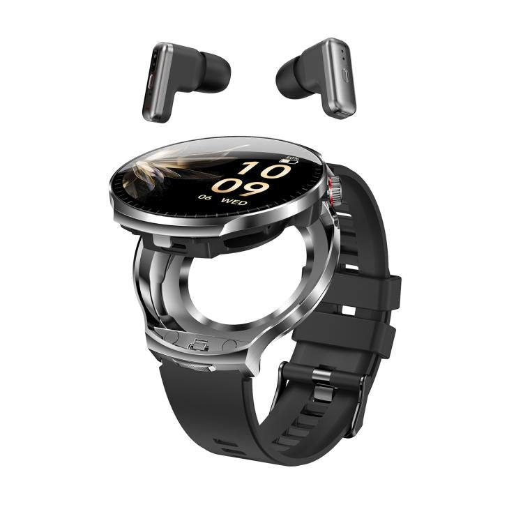 T100 1.85 inch Round Screen 2 in 1 Bluetooth Earphone IP67 Waterproof Smart Watch, Supports Blood Oxygen Monitoring