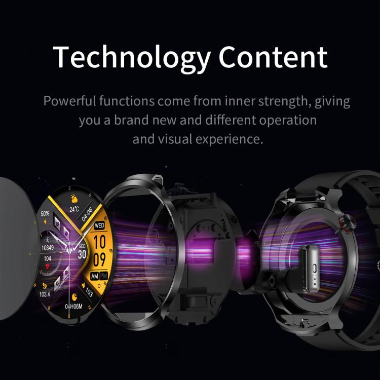 T100 1.85 inch Round Screen 2 in 1 Bluetooth Earphone IP67 Waterproof Smart Watch, Supports Blood Oxygen Monitoring