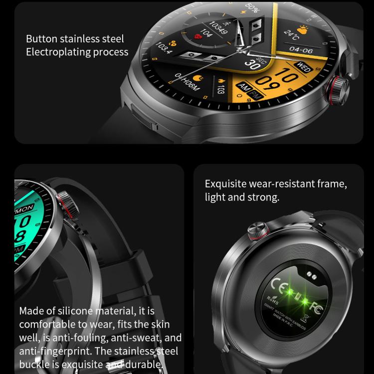 T100 1.85 inch Round Screen 2 in 1 Bluetooth Earphone IP67 Waterproof Smart Watch, Supports Blood Oxygen Monitoring
