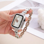 Bracelet de montre xDfind en métal à motif diamant en forme de panda roux, compatible avec Apple Watch 42/44/45/46/49 mm et Apple Watch 38/40/41/S11 42 mm.