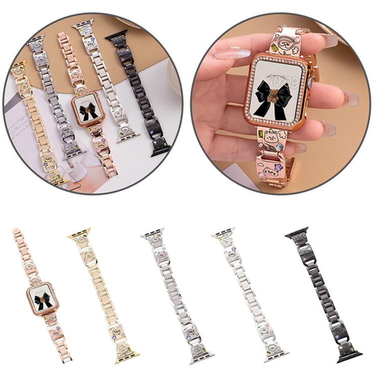 xDfind Happy Zoo Bracelet Diamond Metal Watch Band, For Apple Watch 42 / 44 / 45 / 46 / 49mm, For Apple Watch 38 / 40 / 41 / S11 42mm