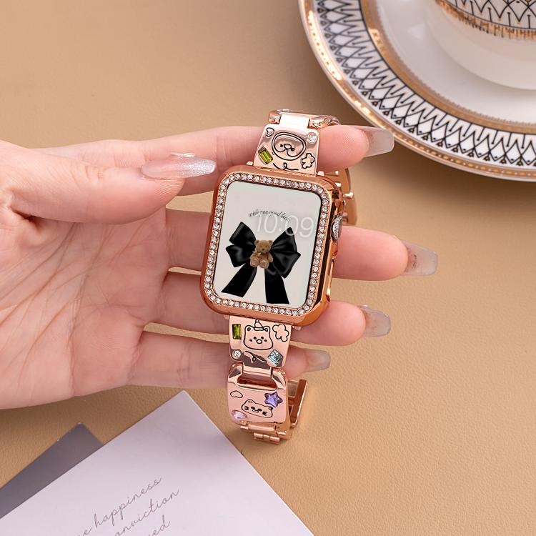 xDfind Happy Zoo Bracelet Diamond Metal Watch Band, For Apple Watch 42 / 44 / 45 / 46 / 49mm, For Apple Watch 38 / 40 / 41 / S11 42mm