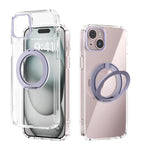 ABEEL MagSafe Q-LUCK Pivot Bracket Transparent Phone Case, For iPhone 15 Pro Max, For iPhone 15 Pro, For iPhone 15 Plus, For iPhone 15, For iPhone 14 Plus, For iPhone 14, For iPhone 14 Pro, For iPhone 14 Pro Max