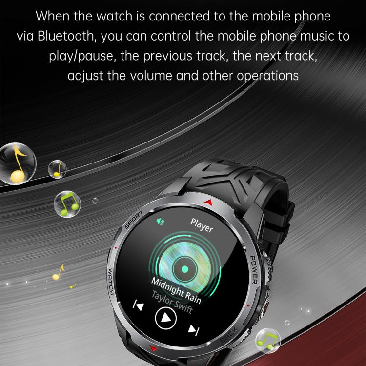 KT88 1.7 inch TFT Screen Outdoor Sports Smart Watch 3ATM Waterproof with Flashlight