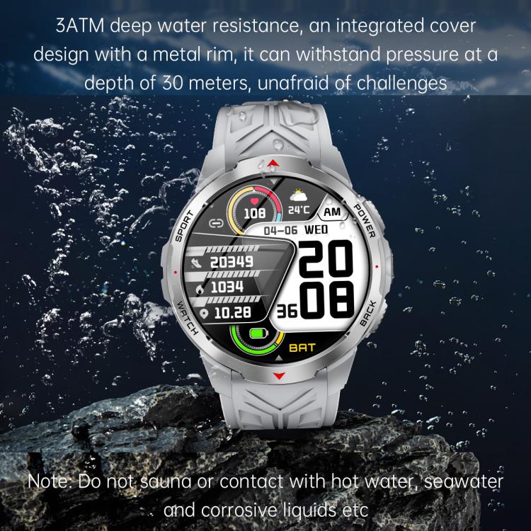 KT88 1.7 inch TFT Screen Outdoor Sports Smart Watch 3ATM Waterproof with Flashlight