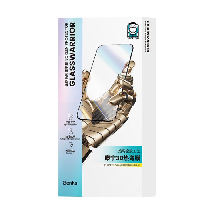 Benks King Kong Corning Hot-bend Full-glue AR Anti-reflective Tempered Film Quick-install Version, For iPhone 17 Pro Max, For iPhone 17 Pro