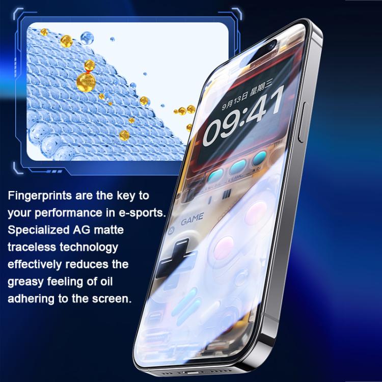 واقي شاشة زجاج مقسى مطفي للألعاب بحافة منحنية صفرية من Benks، لهواتف iPhone 17 Pro Max، iPhone 17