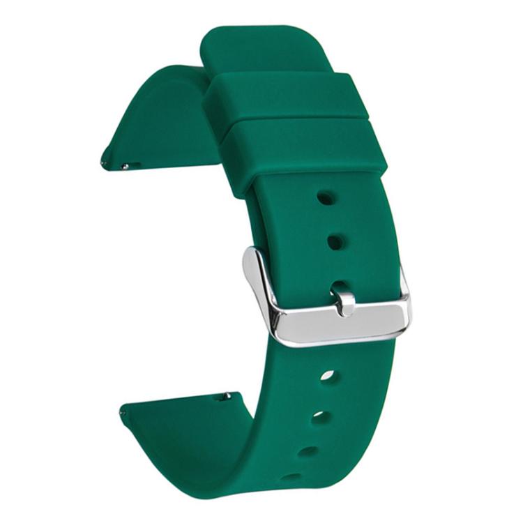 Stainless Steel Silver Pin Buckle Solid Color Silicone Waterproof Watch Band, 24mm