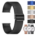Milanese Buckle Stainless Steel Watch Band, 19mm, 20mm, 21mm, 22mm, 24mm