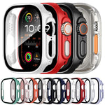 Protection d'écran en verre trempé xDfind avec boîtier en polycarbonate intégré, compatible avec Apple Watch Series 3/2/1 42 ​​mm