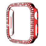xDfind Double Row Diamond Hollow PC Watch Cover, For Apple Watch Series 9 / 8 / 7 45mm, For Apple Watch Series 9 / 8 / 7 41mm, For Apple Watch Series 3 / 2 / 1 38mm, For Apple Watch Series 3 / 2 / 1 42mm