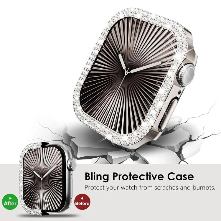 xDfind Double Row Diamond Hollow PC Watch Cover, For Apple Watch Series 6 / 5 / 4 / SE 44mm, For Apple Watch Series 6 / 5 / 4 / SE 40mm, For Apple Watch Series 11 46mm / 10 46mm, For Apple Watch Series 11 42mm / 10 42mm                                 ...