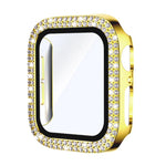 xDfind Double Row Diamond Tempered Glass Film Integrated PC Watch Cover, For Apple Watch Series 9 / 8 / 7 45mm, For Apple Watch Series 9 / 8 / 7 41mm, For Apple Watch Series 3 / 2 / 1 38mm, For Apple Watch Series 3 / 2 / 1 42mm