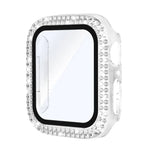 xDfind Double Row Diamond Tempered Glass Film Integrated PC Watch Cover, For Apple Watch Series 9 / 8 / 7 41mm, For Apple Watch Series 3 / 2 / 1 38mm, For Apple Watch Series 3 / 2 / 1 42mm