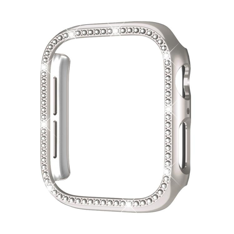 xDfind Single Row Diamond Hollow PC Watch Cover, For Apple Watch Series 11 46mm / 10 46mm, For Apple Watch Series 11 42mm / 10 42mm