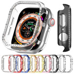 xDfind Single Row Diamond Hollow PC Watch Cover, For Apple Watch Series 11 46mm / 10 46mm, For Apple Watch Series 11 42mm / 10 42mm