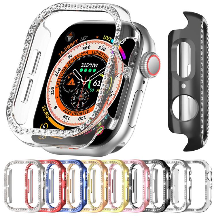 xDfind Single Row Diamond Hollow PC Watch Cover, For Apple Watch Series 11 46mm / 10 46mm, For Apple Watch Series 11 42mm / 10 42mm