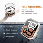 xDfind Single Row Diamond Hollow PC Watch Cover, For Apple Watch Series 11 46mm / 10 46mm, For Apple Watch Series 11 42mm / 10 42mm