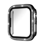 xDfind Single Row Diamond Tempered Glass Film Integrated PC Watch Cover, For Apple Watch Series 11 46mm / 10 46mm, For Apple Watch Series 11 42mm / 10 42mm