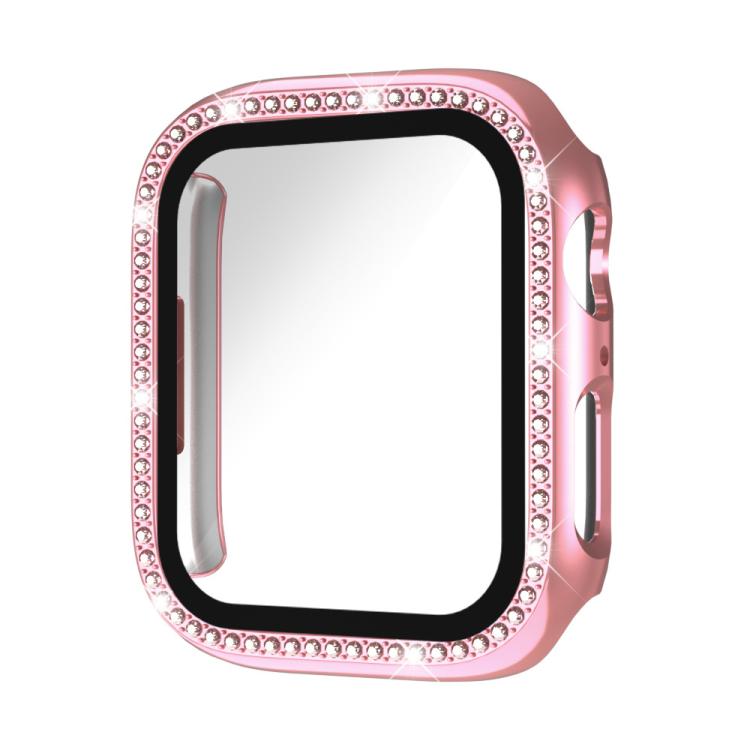 xDfind Single Row Diamond Tempered Glass Film Integrated PC Watch Cover, For Apple Watch Series 11 46mm / 10 46mm, For Apple Watch Series 11 42mm / 10 42mm