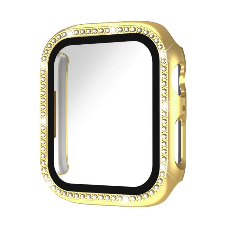 xDfind Single Row Diamond Tempered Glass Film Integrated PC Watch Cover, For Apple Watch Series 11 46mm / 10 46mm, For Apple Watch Series 11 42mm / 10 42mm