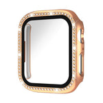 xDfind Single Row Diamond Tempered Glass Film Integrated PC Watch Cover, For Apple Watch Series 11 46mm / 10 46mm, For Apple Watch Series 11 42mm / 10 42mm