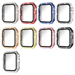 xDfind Single Row Diamond Tempered Glass Film Integrated PC Watch Cover, For Apple Watch Series 11 46mm / 10 46mm, For Apple Watch Series 11 42mm / 10 42mm