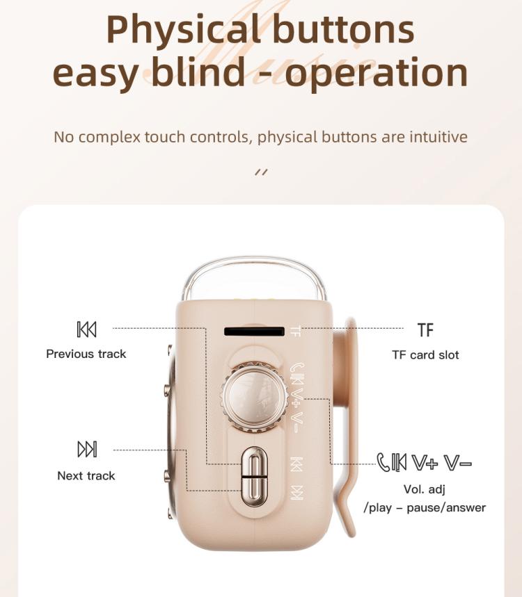 P6 Portable Bluetooth 5.0 Wireless Speaker with Clock & Night Light